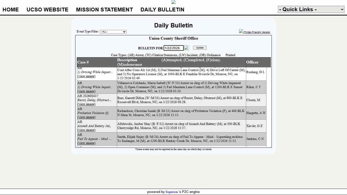 Union County Sheriff Office P2C