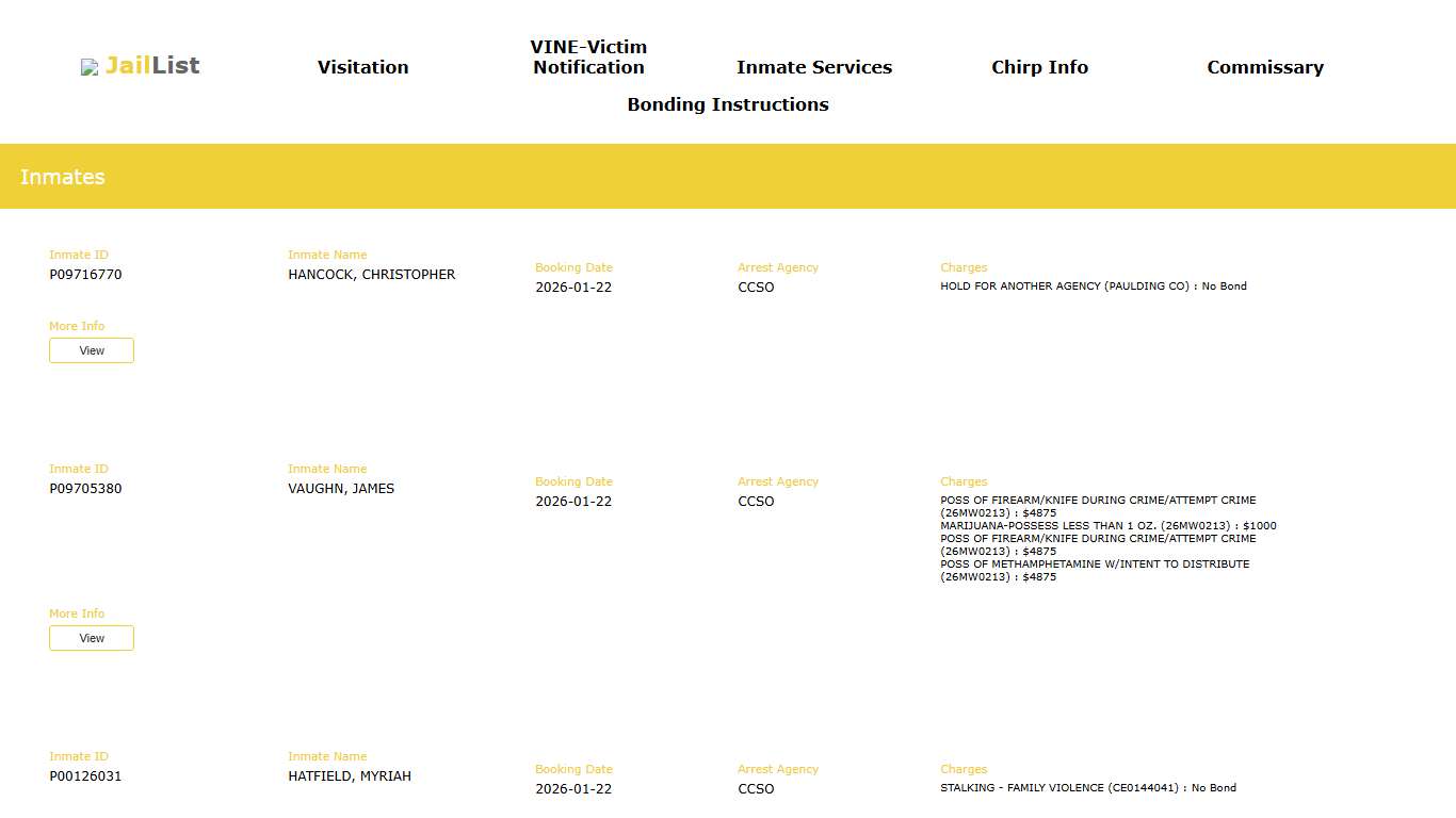 Cherokee County Inmate Search