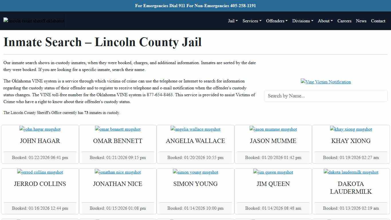 Inmate Search Lincoln County Sheriff's Office